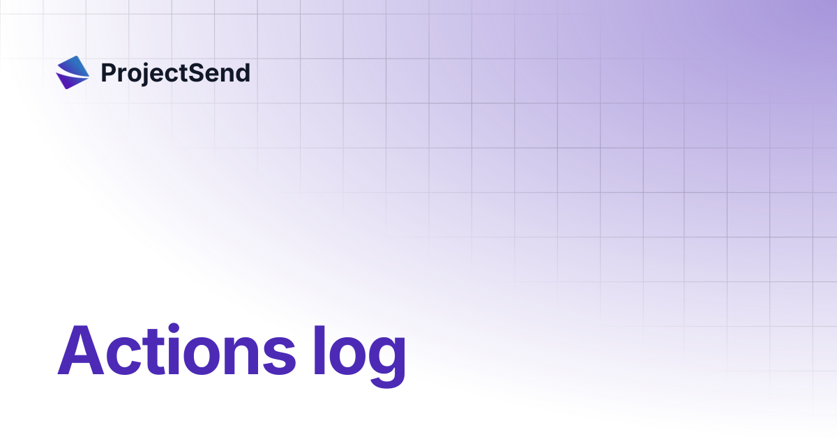 Actions log | ProjectSend